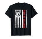 American Flag Mom Soccer Player Son T-Shirt - Graphic Print Unisex
