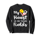 My Heart Is Fields Softball Sweatshirt - Streetwear Style for Adults