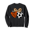 Soccer Basketball Heart Funny Sweatshirt - Trendy Graphic for Adults
