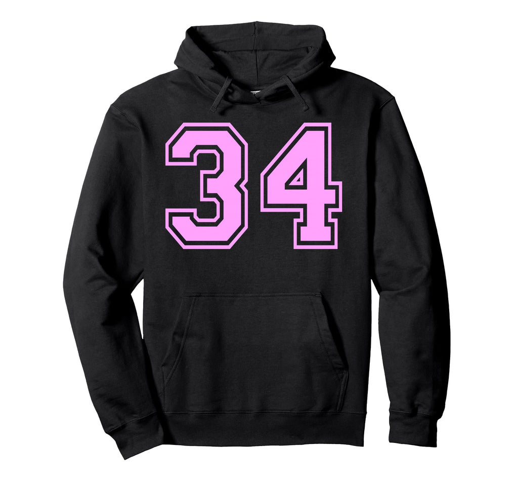 34 Number Thirty Four Sports Varsity Hoodie - Novelty Apparel Unisex
