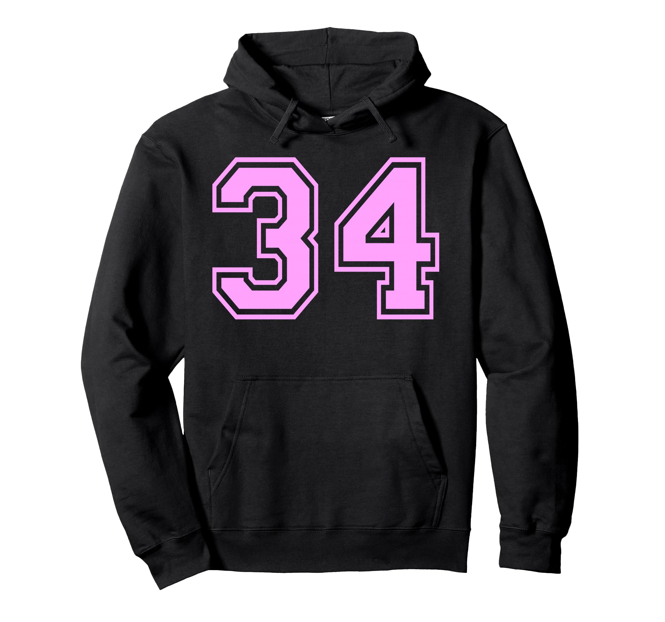 34 Number Thirty Four Sports Varsity Hoodie - Novelty Apparel Unisex