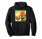 Gingerbread Kicking Soccer Ball Hoodie - Graphic Print Unisex