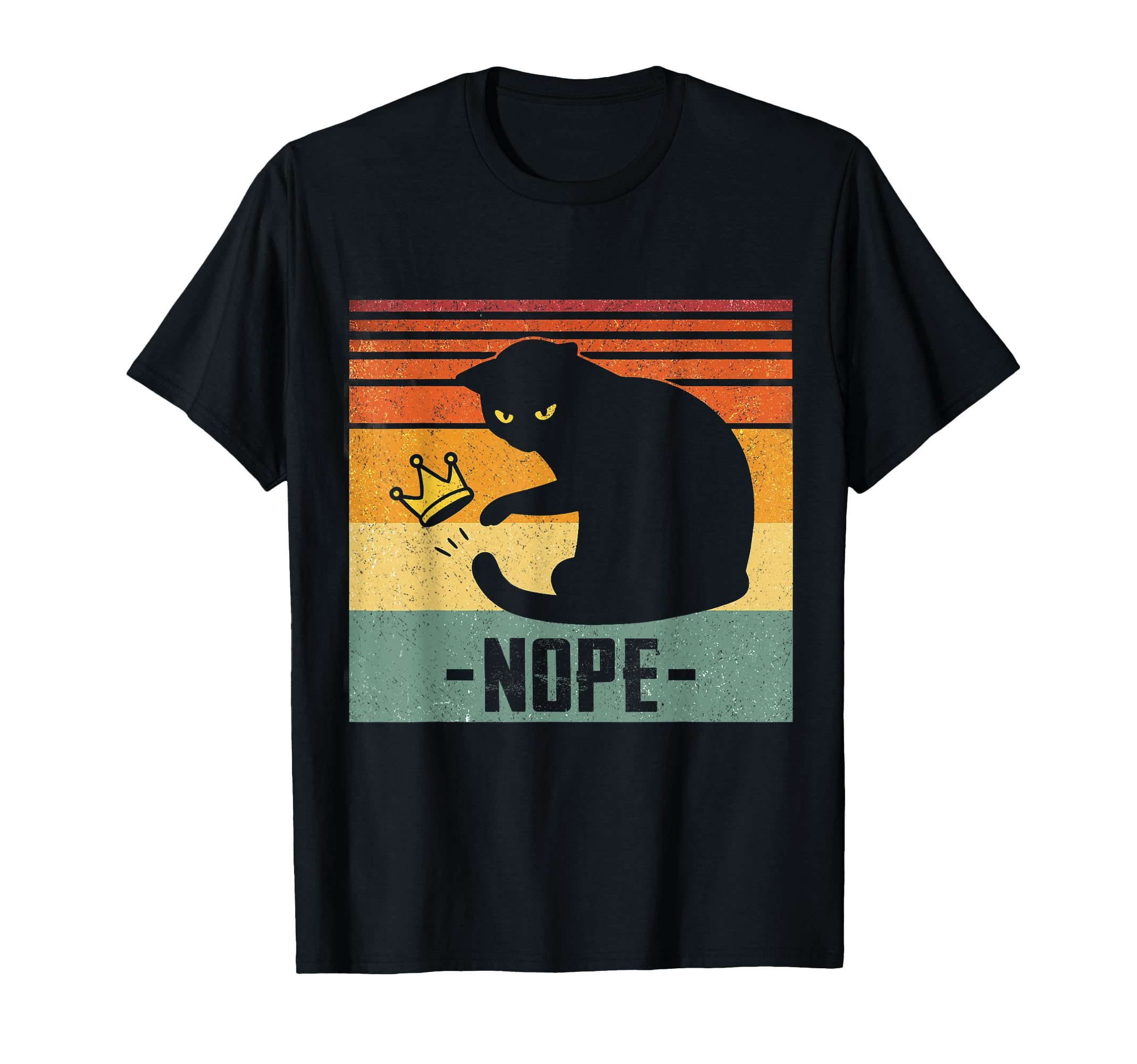No Kings America Black Cat Funny Cat T-Shirt - Unique Graphic Unisex