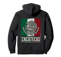 Zacatecas Mexico Flag Distressed Eagle Hoodie - Novelty Apparel for Adults