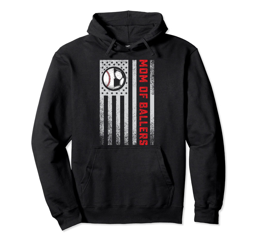 American Flag Mom Soccer Daughter Son Hoodie - Unique Graphic for Adults