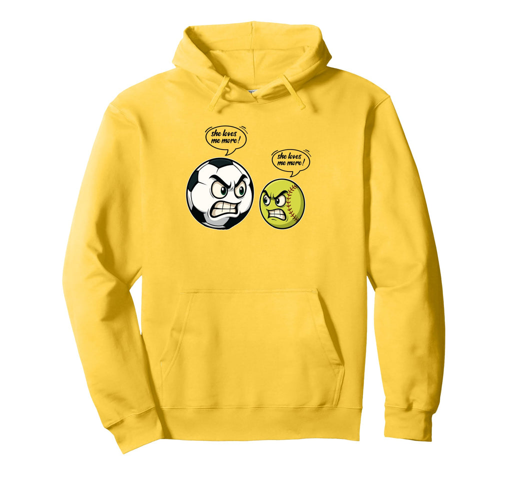 Funny Softball Soccer Daughter She Love Me Hoodie - Trendy Graphic Unisex