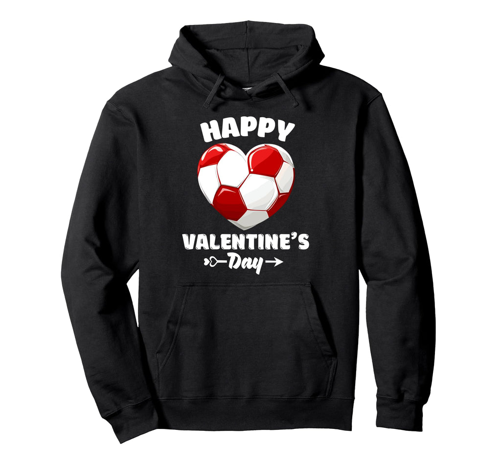 Happy Valentines Day Soccer Sports Hoodie - Casual Everyday Wear Men Women