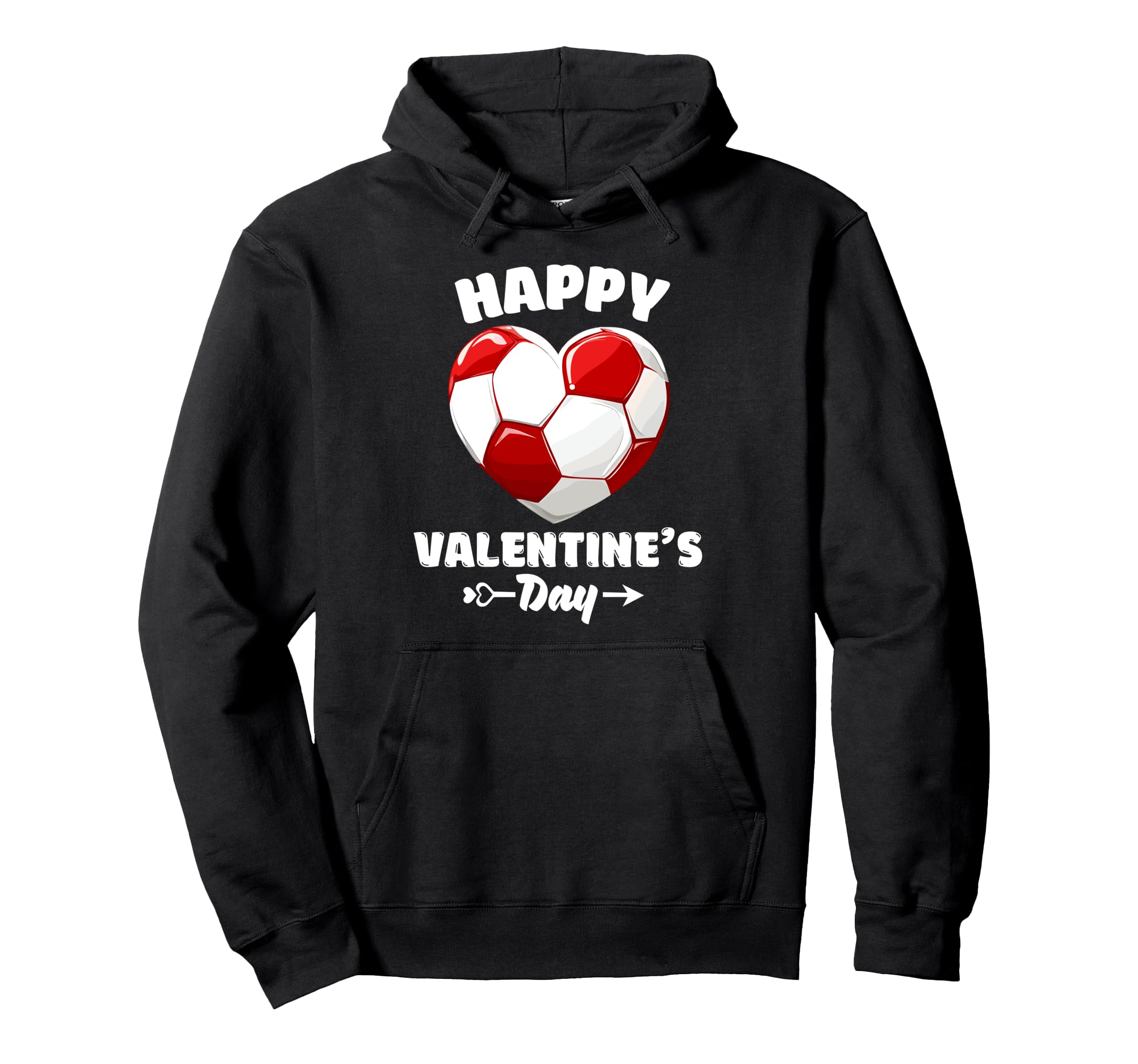 Happy Valentines Day Soccer Sports Hoodie - Casual Everyday Wear Men Women