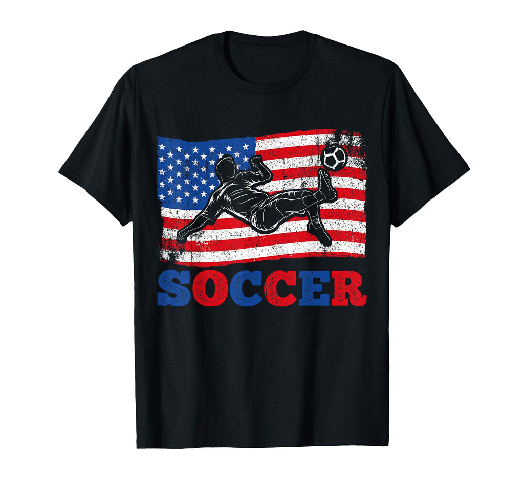 Soccer Us Flag Athlete Sports T-Shirt - Aesthetic Graphic Men Women