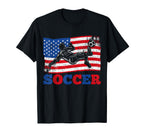 Soccer Us Flag Athlete Sports T-Shirt - Aesthetic Graphic Men Women