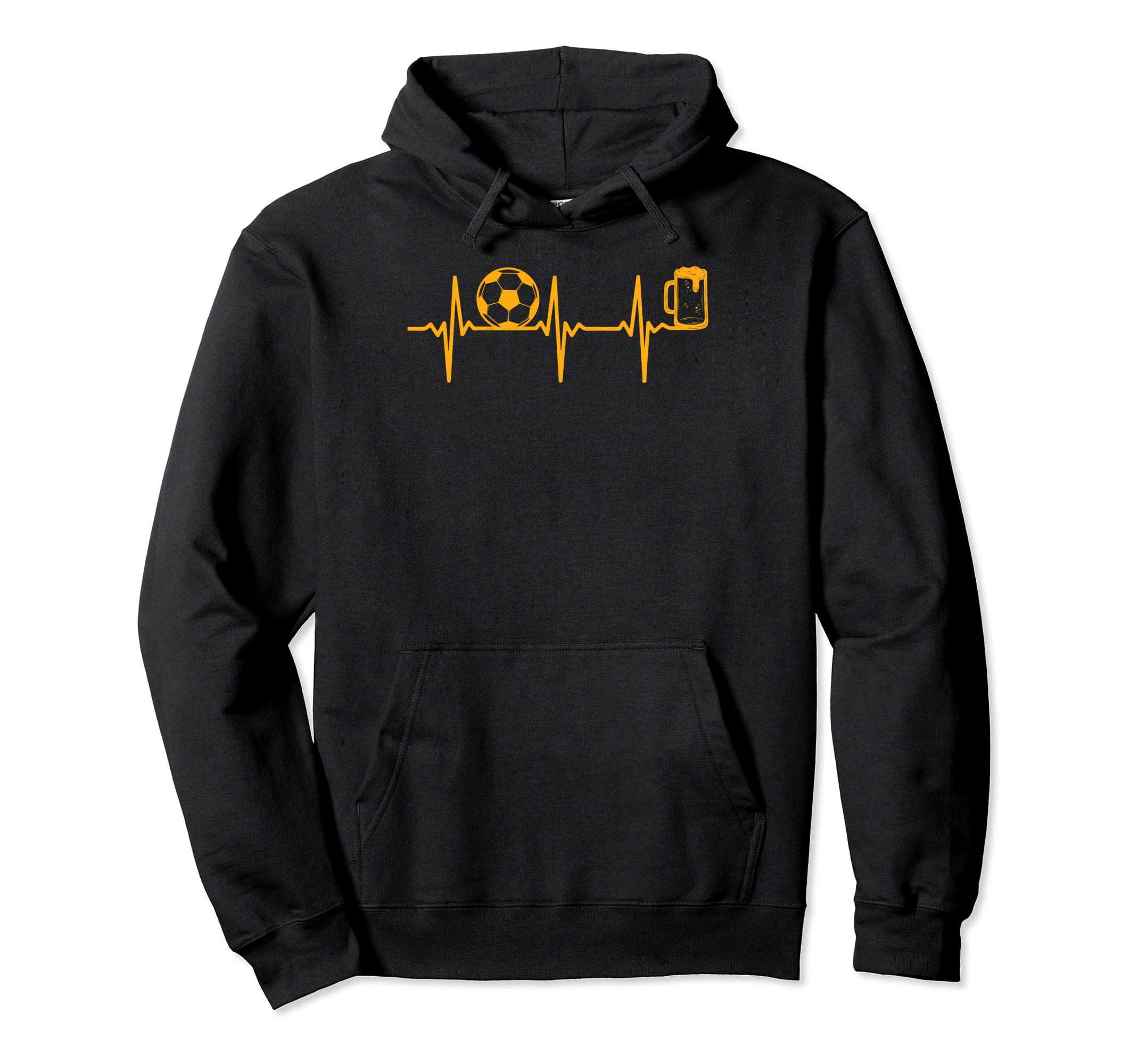 Soccer Player Soccer Beer Heartbeat Hoodie - Fun Novelty Design Unisex