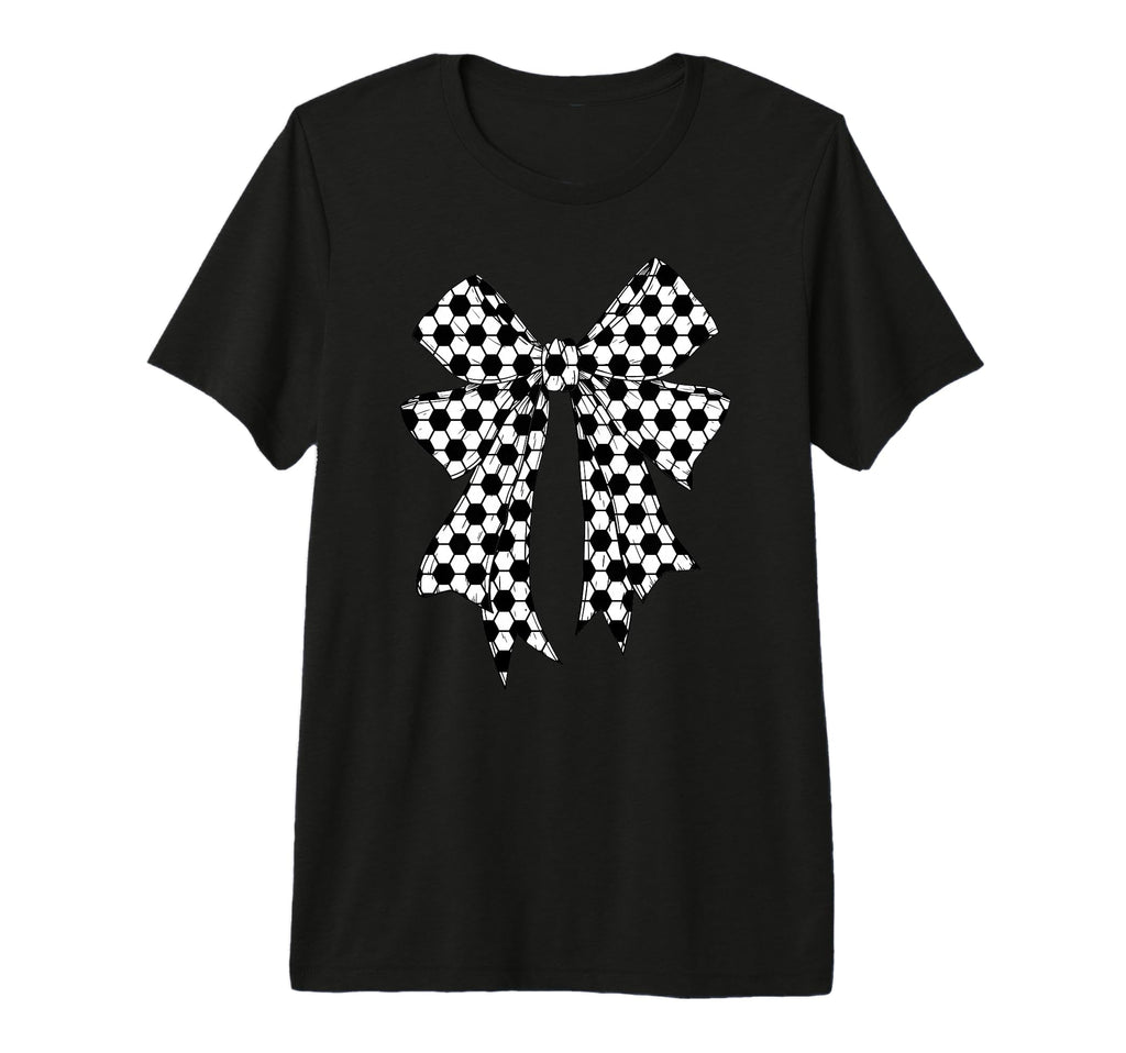 Soccer Ball Coquette Bow Soccer Mom T-Shirt - Novelty Apparel for Adults