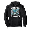 Hockey Keeper Step Dad Hockey Goalie Stepdad Hoodie - Graphic Print Unisex