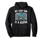 Hockey Keeper Step Dad Hockey Goalie Stepdad Hoodie - Graphic Print Unisex