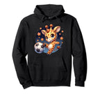 Giraffe Soccer Player Kicking Soccer Hoodie - Novelty Apparel Men Women