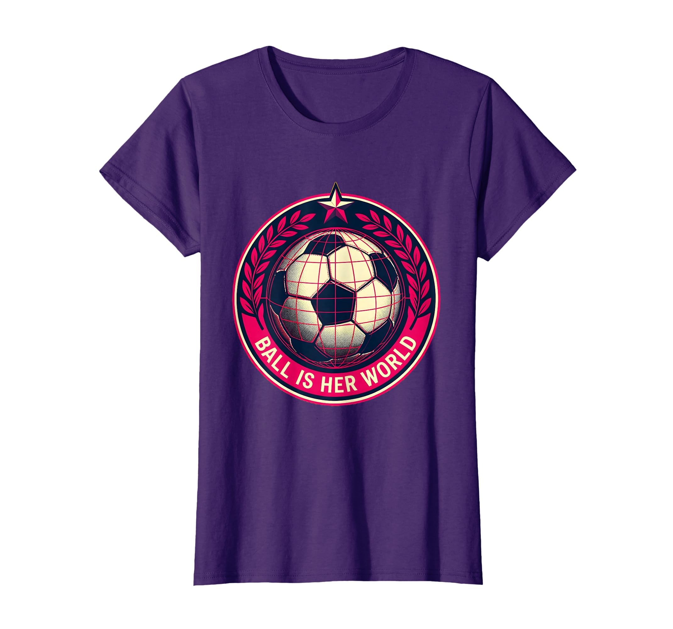 Ball Is Her World Soccer T-Shirt - Streetwear Style Men Women