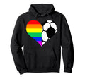 Soccer Lgbt Pride Month Rainbow Heart Hoodie - Streetwear Style Men Women