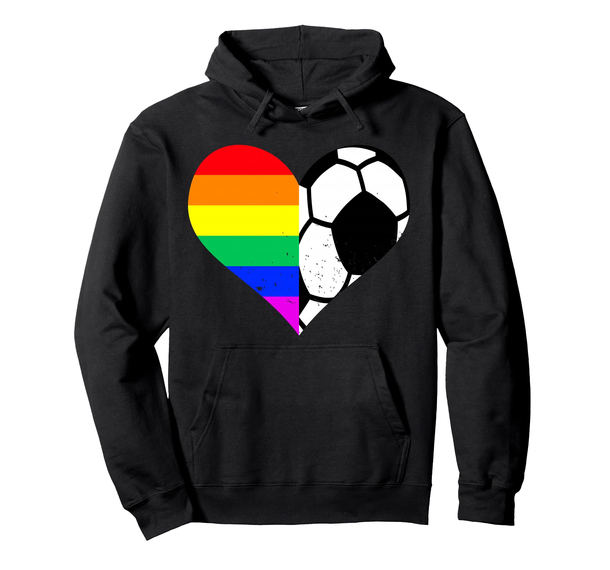 Soccer Lgbt Pride Month Rainbow Heart Hoodie - Streetwear Style Men Women