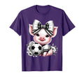 Pig Black White Soccer Coquette Bow T-Shirt - Custom Art Print for Adults