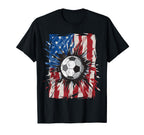 Patriotic Soccer 4Th July Usa T-Shirt - Casual Everyday Wear Unisex