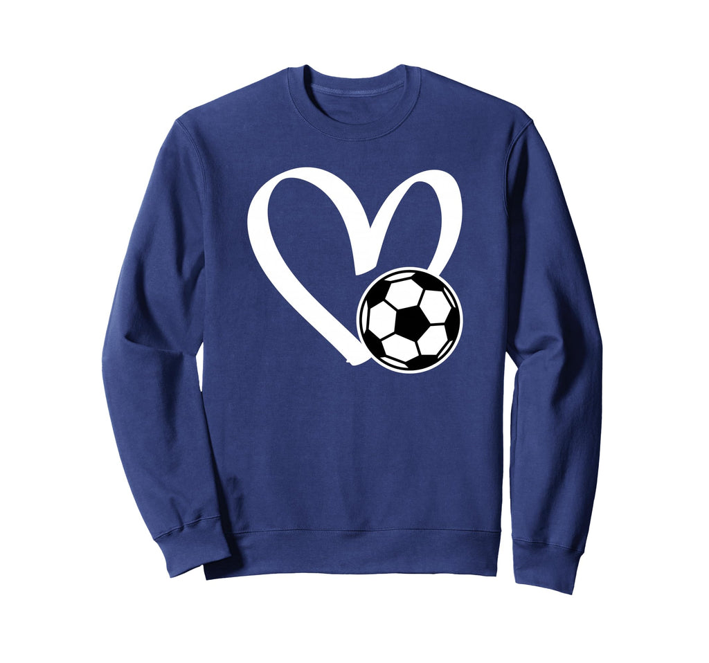 Soccer Ball Heart Sweatshirt - Trendy Graphic for Adults