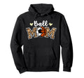 Ball Mom Leopard Funny Soccer Basketball Hoodie - Graphic Print Men Women