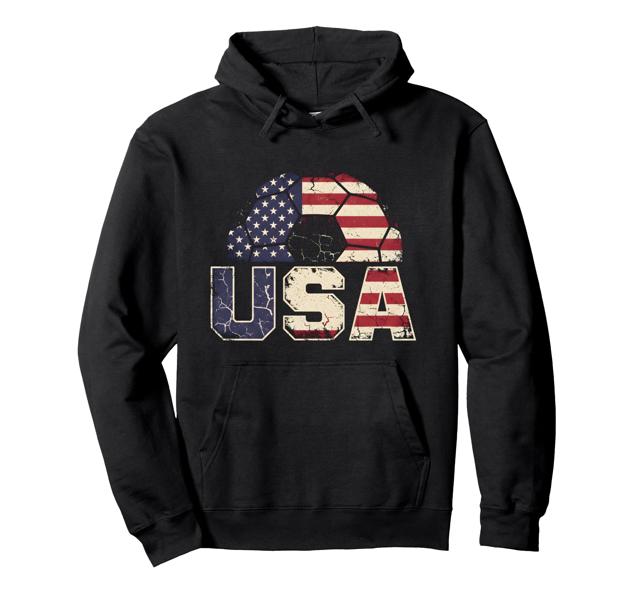 Distressed Usa Soccer Ball Hoodie - Fun Novelty Design Men Women