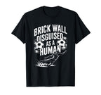 Coach Soccer Player Brick Wall T-Shirt - Minimalist Print Men Women