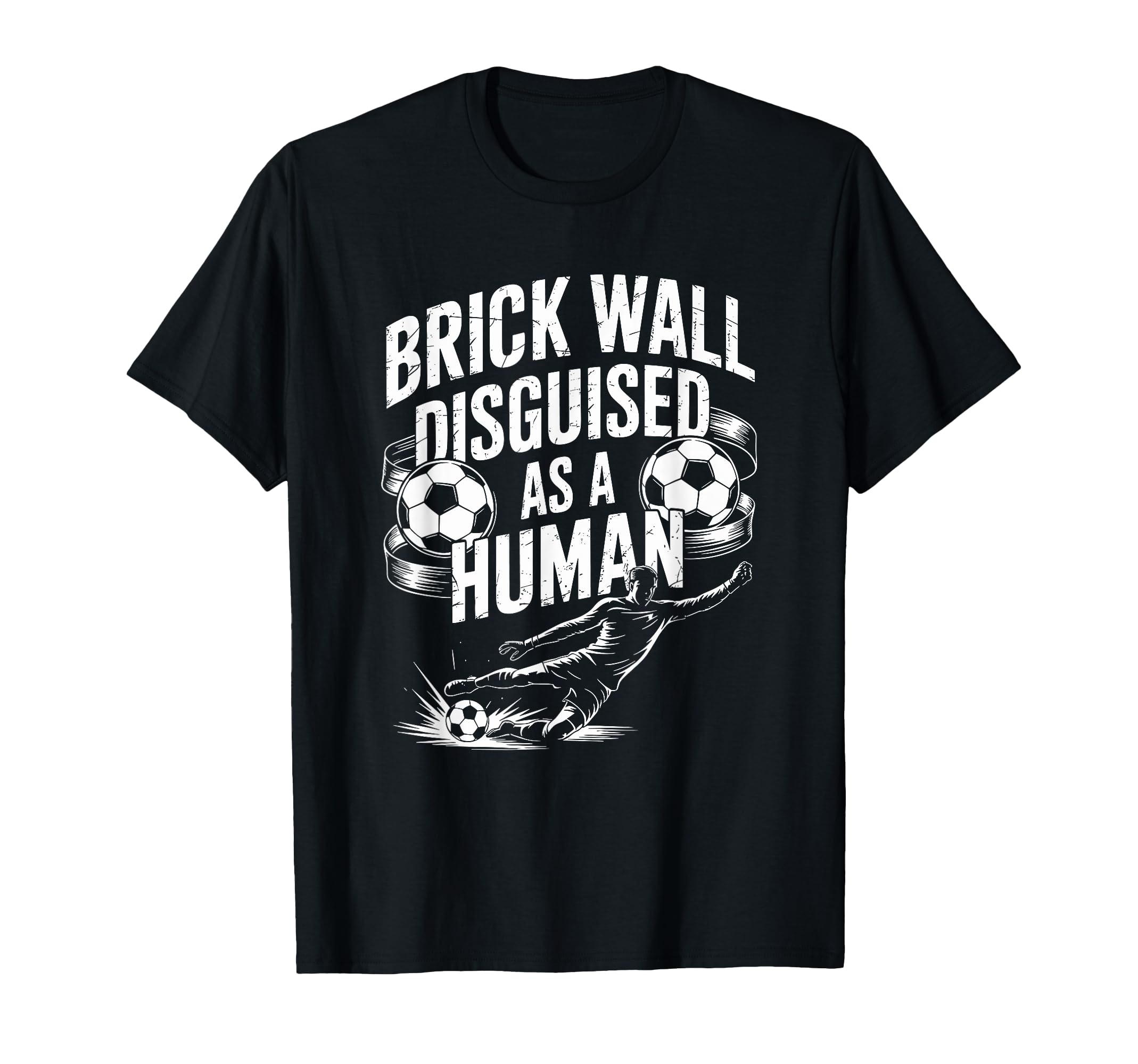 Coach Soccer Player Brick Wall T-Shirt - Minimalist Print Men Women