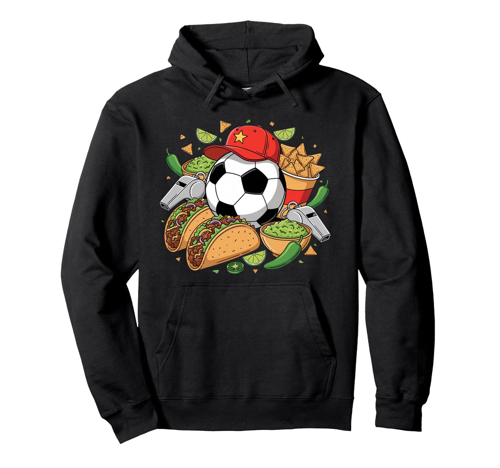 Tacos Party Vibes And Soccer Fan Supporter Hoodie - Trendy Graphic Unisex
