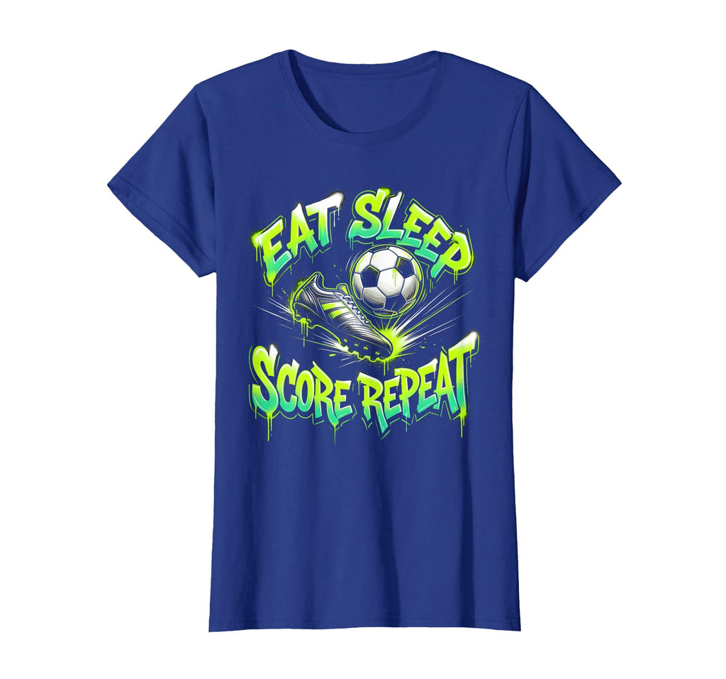 Eat Sleep Score Repeat Soccer T-Shirt - Minimalist Print Unisex
