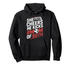 He Cheers Mom Both Soccer Player And Hoodie - Graphic Print Men Women