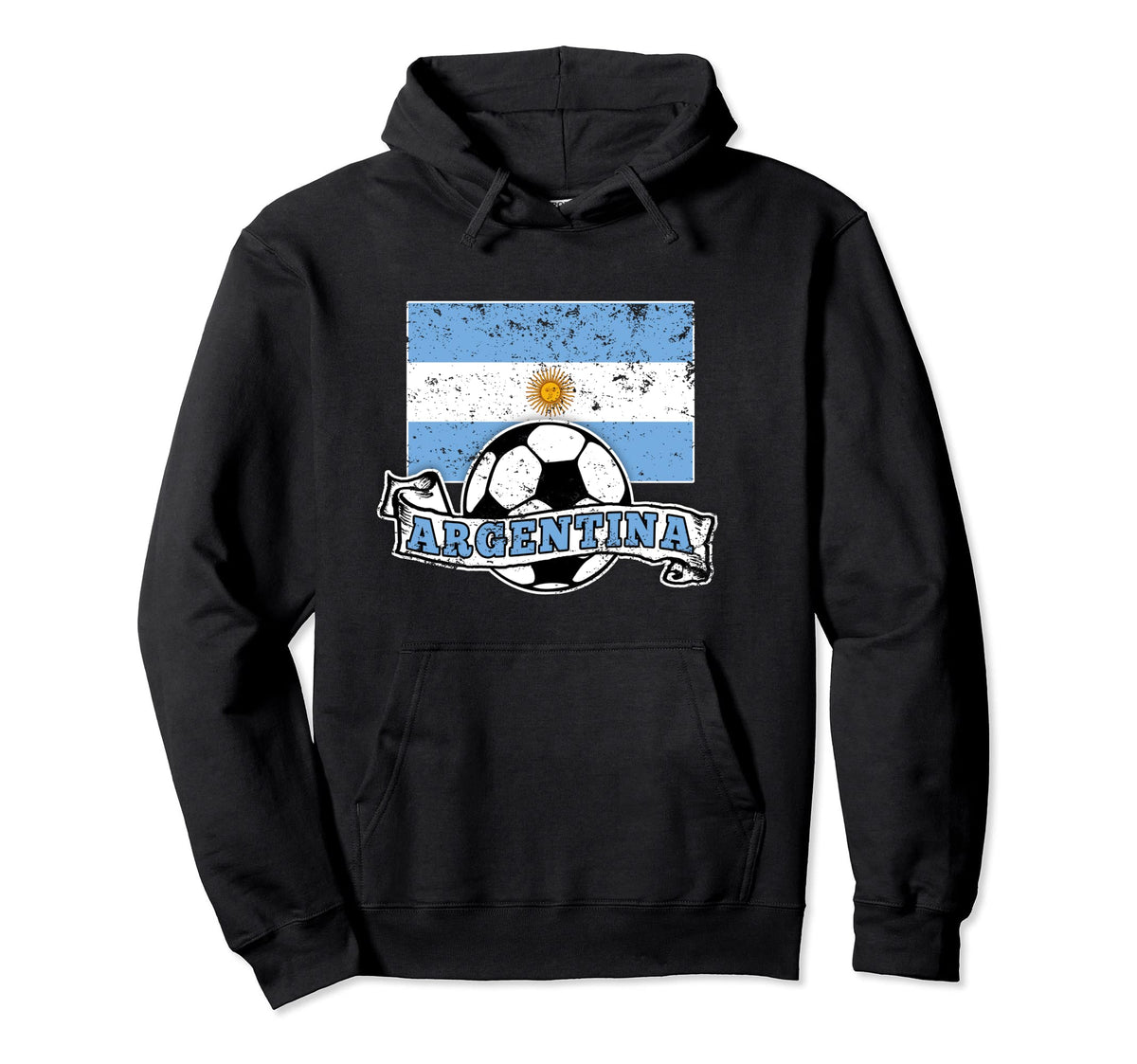 Argentina Flag And Soccer Ball Hoodie - Fun Novelty Design for Adults