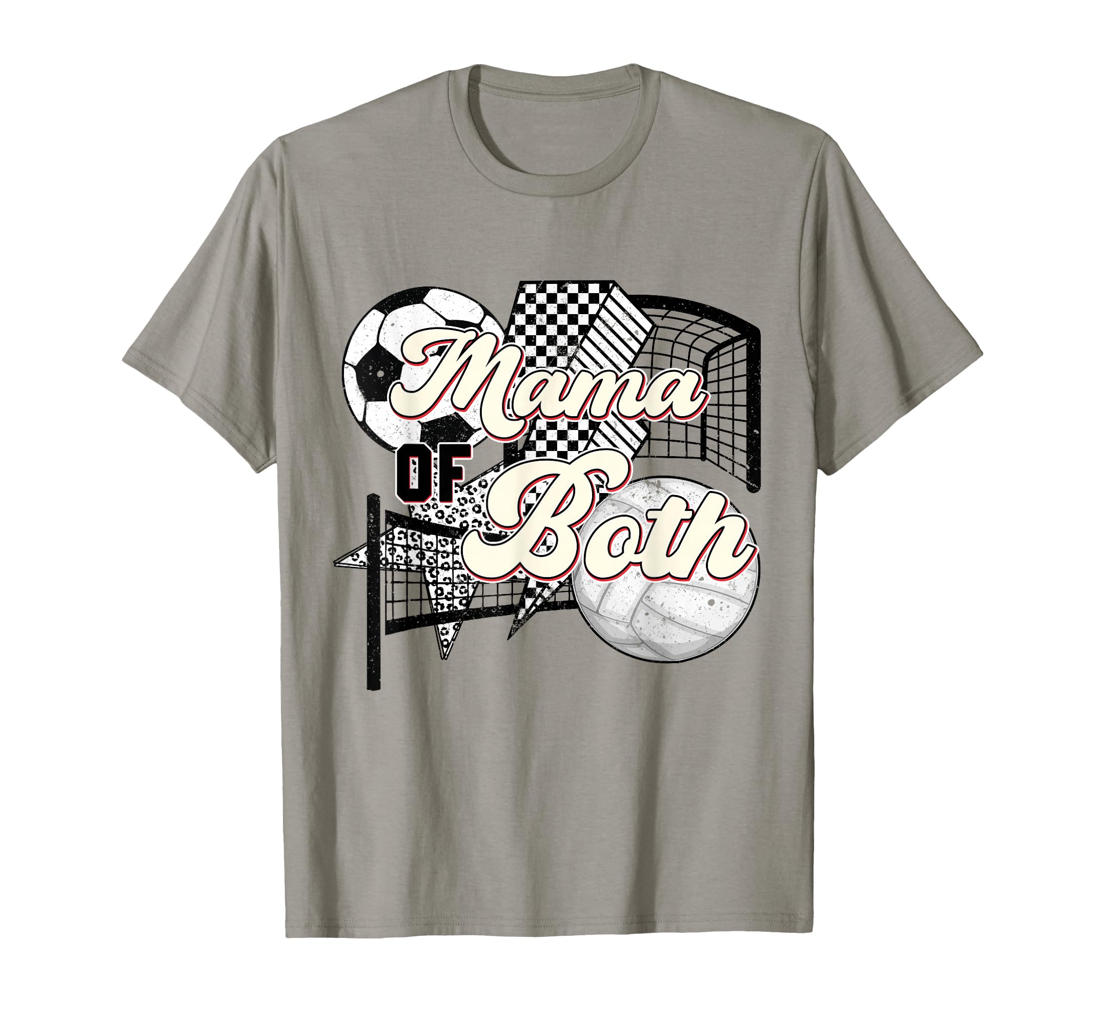 Mama Both Soccer Volleyball Mom T-Shirt - Fun Novelty Design for Adults