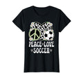Peace Love Soccer Lover Cow Soccer T-Shirt - Unique Graphic for Adults