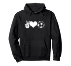 Soccer Peace Love Soccer Player Hoodie - Custom Art Print Unisex