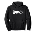 Soccer Peace Love Soccer Player Hoodie - Casual Everyday Wear for Adults