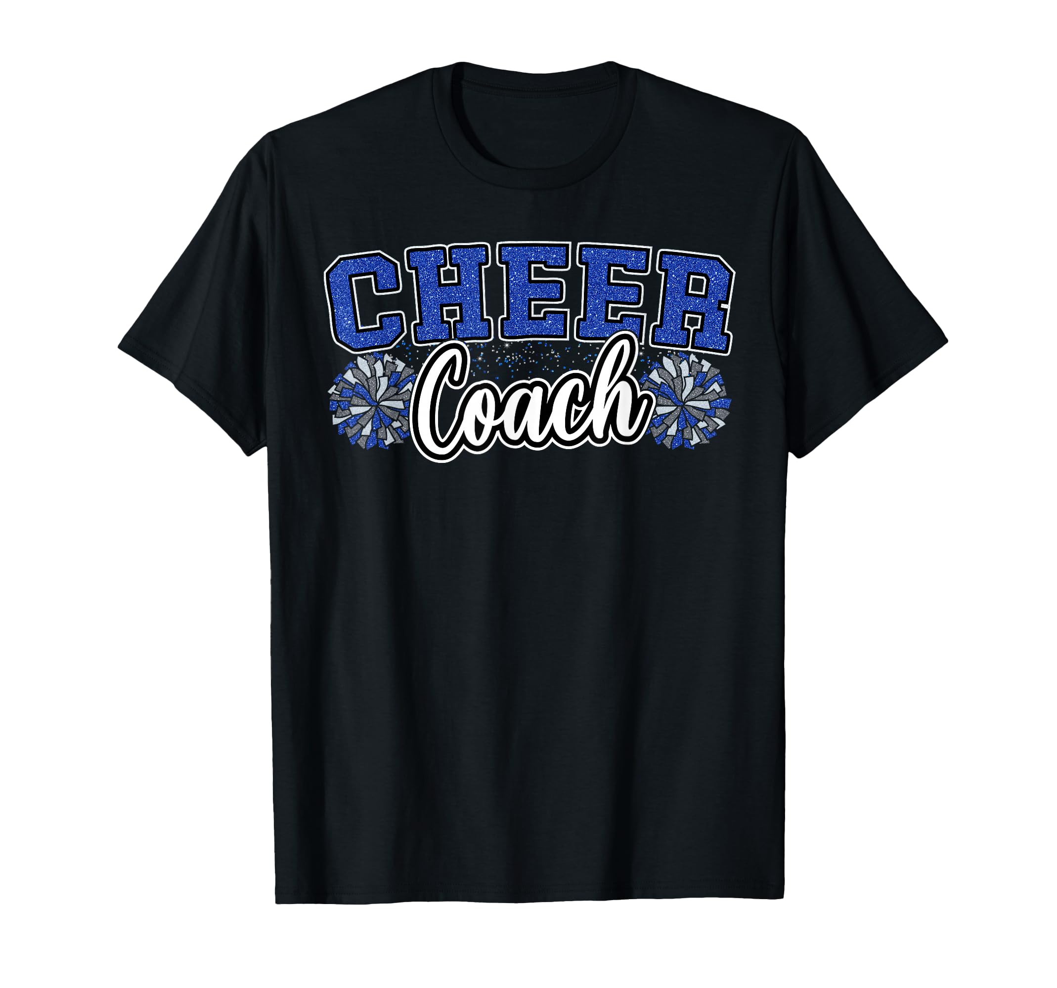 Loud Proud Cheer Coach Pom Poms Blue T-Shirt - Custom Art Print for Adults