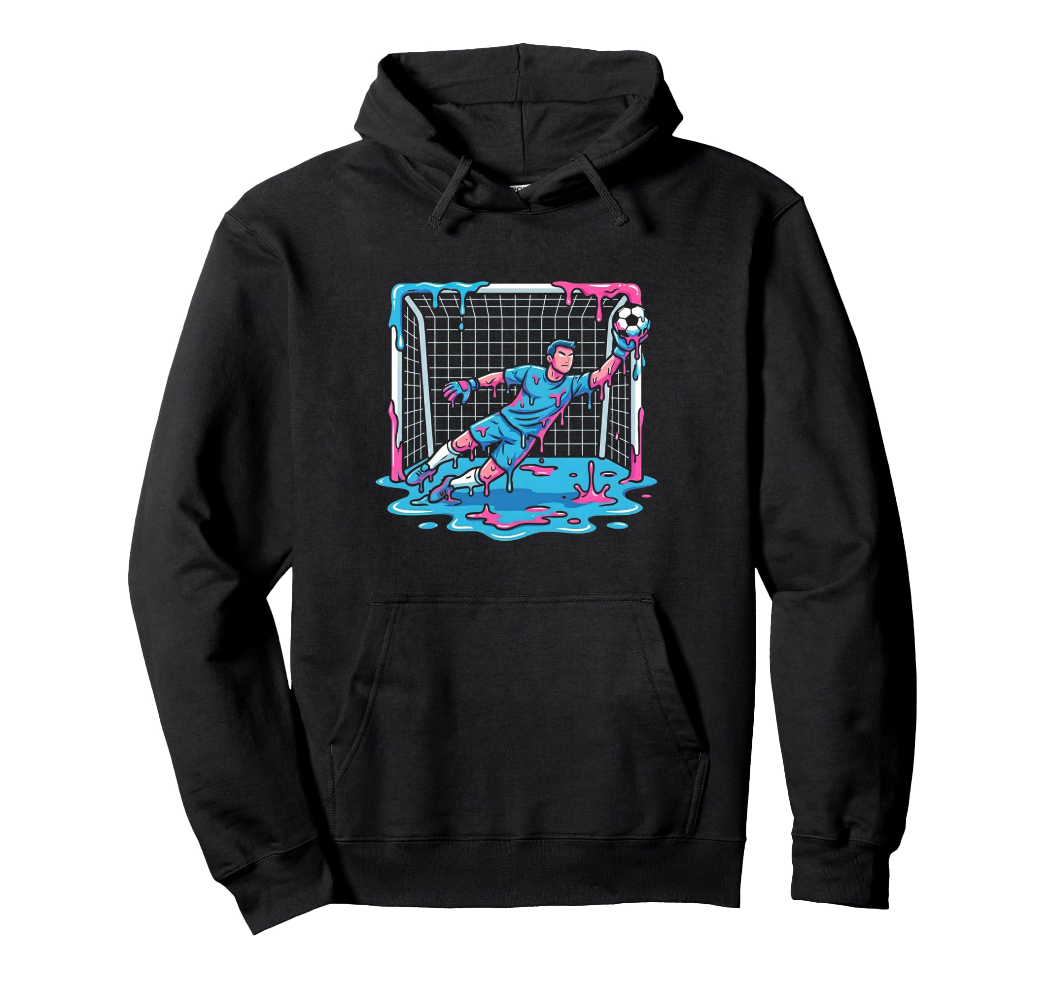 Soccer Goalie Goalkeeper Dripping Hoodie - Novelty Apparel for Adults