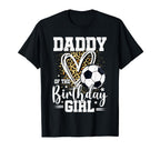 Daddy Birthday Soccer Ball Dad Leopard T-Shirt - Novelty Apparel Men Women