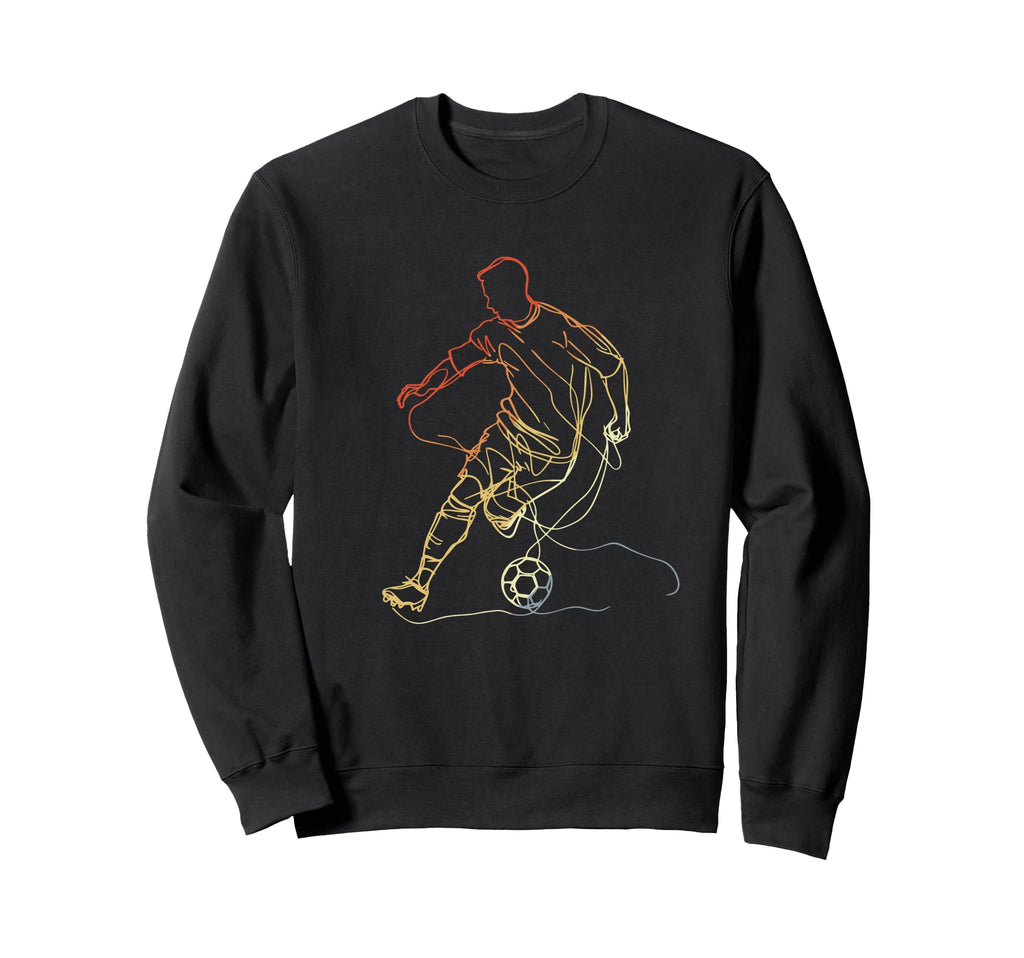 Soccer Player One Line Drawing Sweatshirt - Streetwear Style Unisex