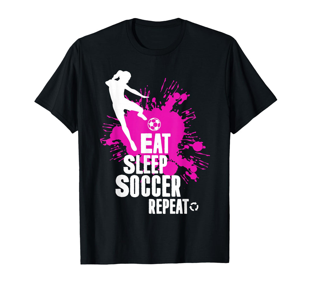 Eat Sleep Soccer Repeat F Tbol Player T-Shirt - Fun Novelty Design Unisex