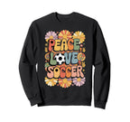 Peace Love Soccer 60S 70S Hippie Sweatshirt - Streetwear Style Unisex