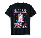 Just Who Loves Unicorns And Soccer T-Shirt - Trendy Graphic Unisex