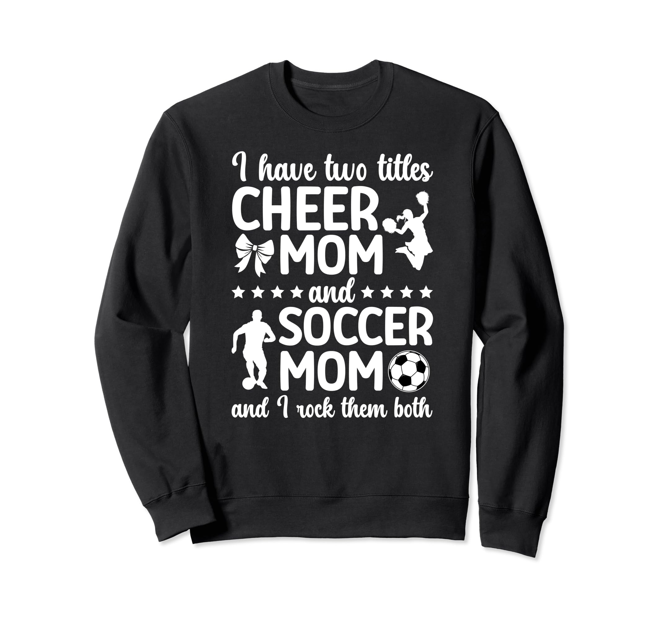 Cheer And Soccer Mom Soccer Player Sweatshirt - Graphic Print for Adults