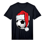 Soccer Ball Santa Hat Funny Sports T-Shirt - Streetwear Style Men Women