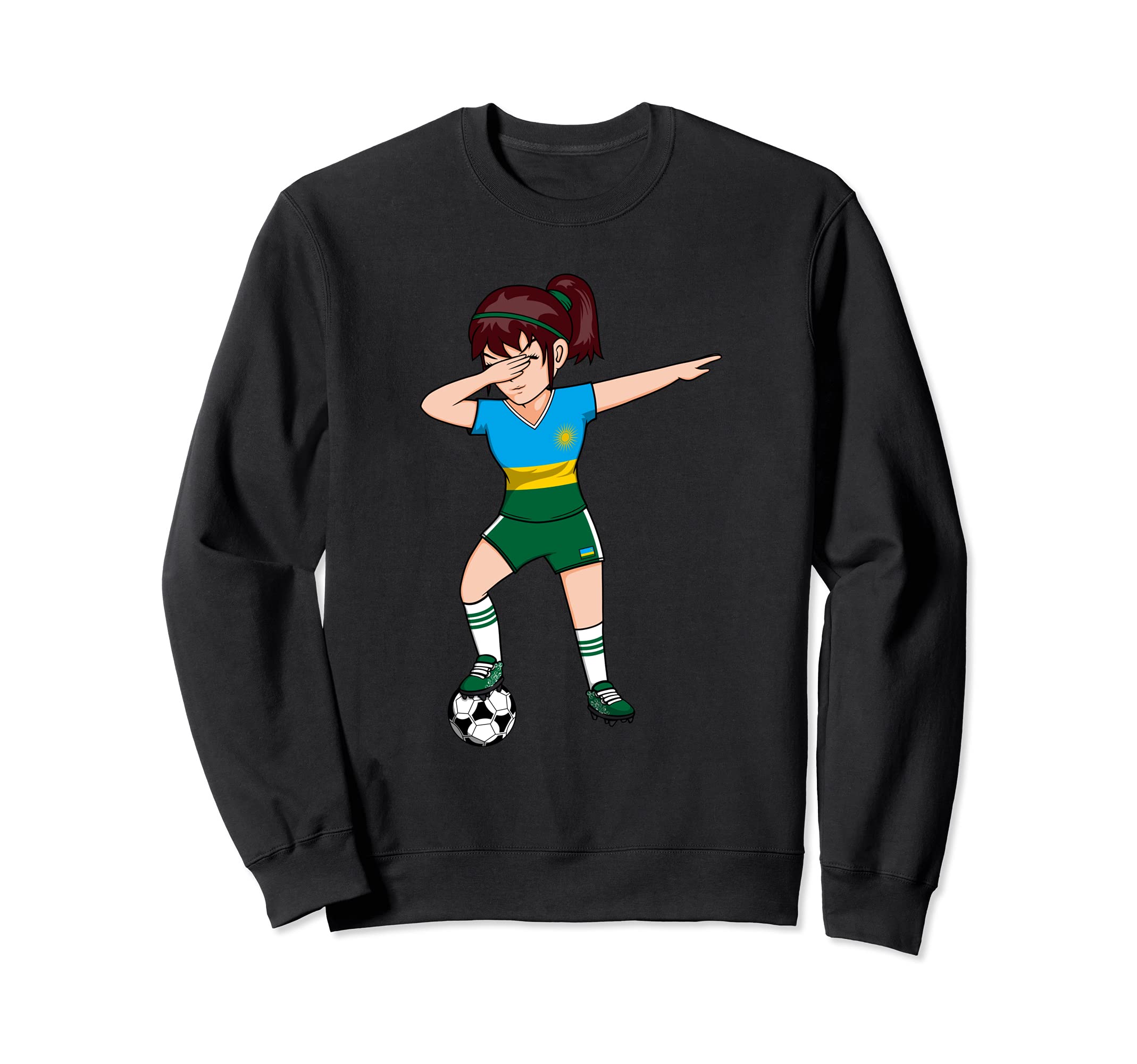 Dabbing Soccer Rwanda Jersey Rwandan Sweatshirt - Custom Art Print Unisex