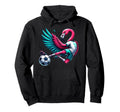Flamingo Football Striker 11 Kicking Hoodie - Aesthetic Graphic Unisex