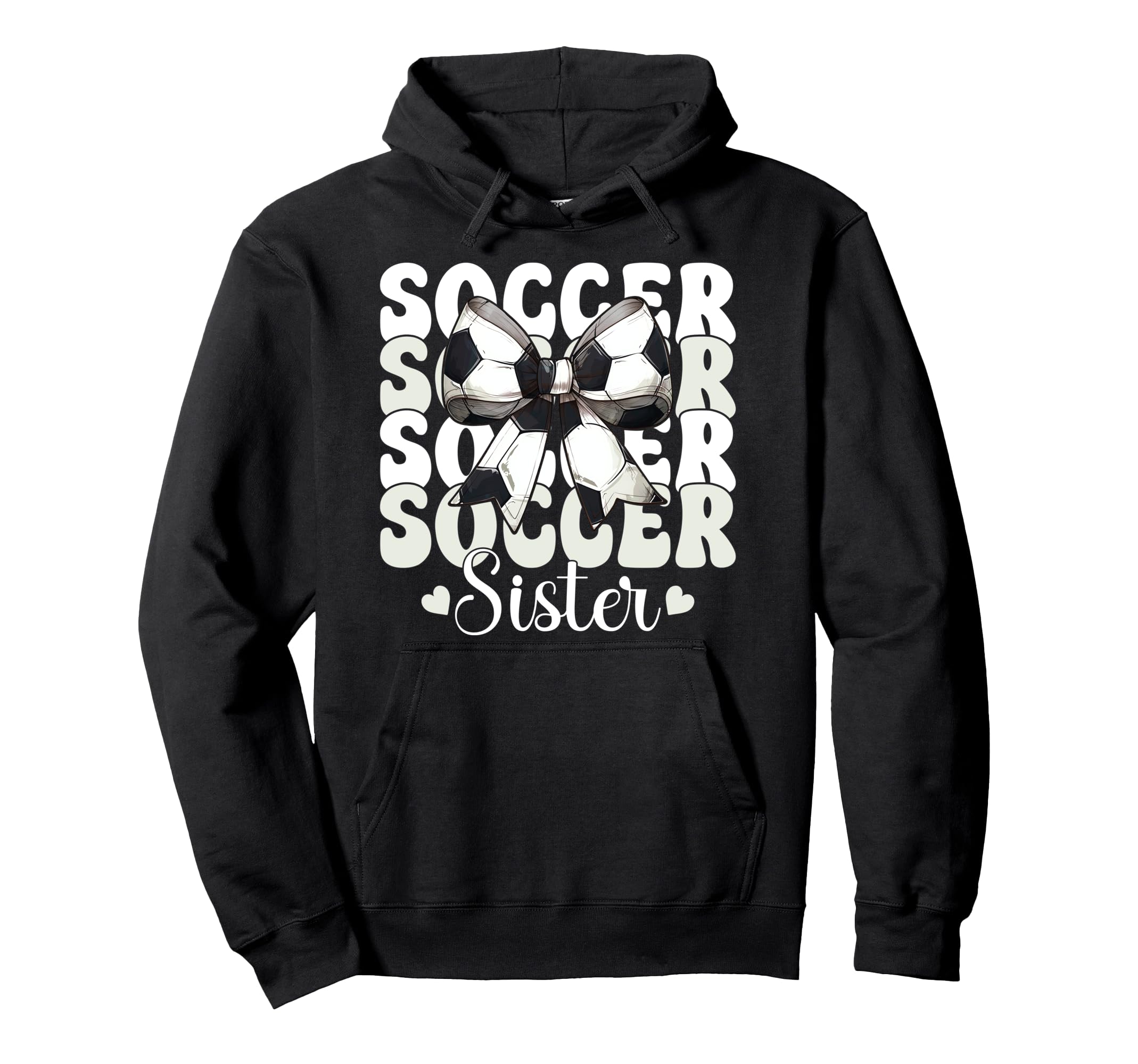 Soccer Sister Soccer Sis Coquette Bow Hoodie - Custom Art Print for Adults