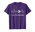 Moms I Love Midfielder Heartbeat T-Shirt - Unique Graphic Men Women